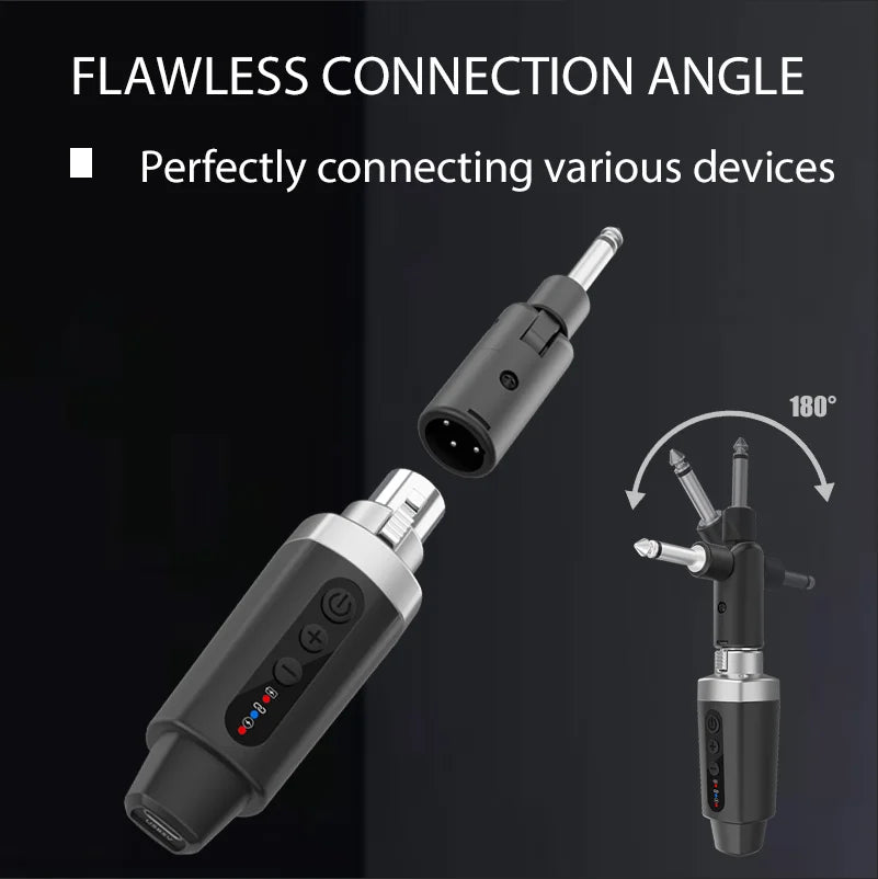 2.4G XLR Wireless Microphone System Transmitter and Receiver Suitable for Dynamic Microphones and 5V Condenser Microphones(M-04)