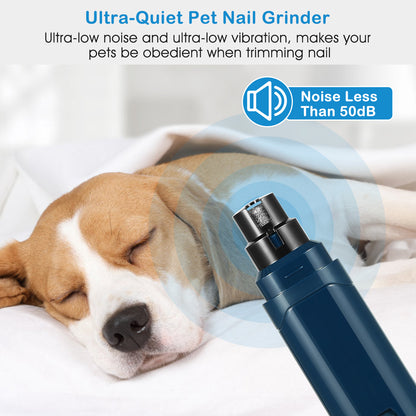 1Pc Dog Nail Grinder 2 Speeds Quiet USB Rechargeable Pet Nail Grinder Professional Pet Nail Trimmer Cordless Paws Grooming & Smoothing Claw Care for Small Medium Large Dogs & Cats