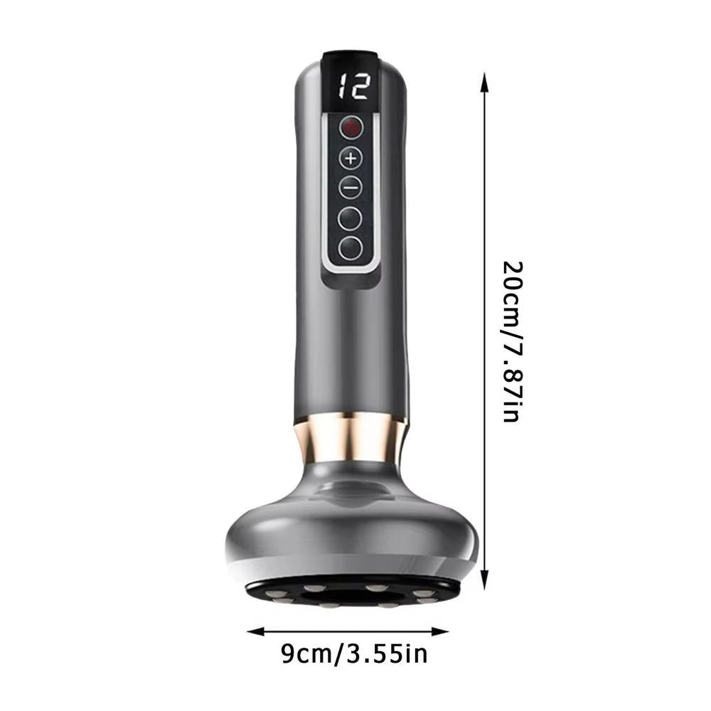 12 Level Adjustable Electric Cupping Massager Anti-Cellulite Massager Handheld Beauty Health Scraping Body Slimming Massage