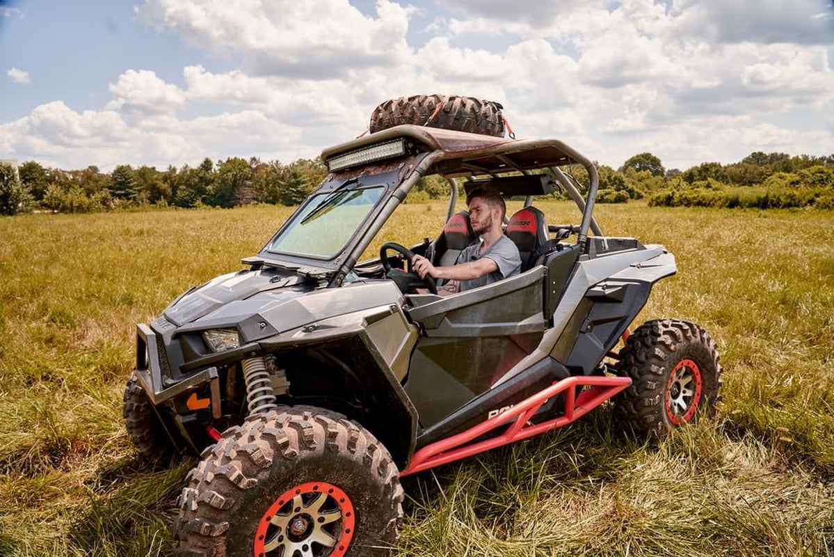 27" Amplified Bluetooth Soundbar Fits 1.5" - 2" Roll Bars | Weatherproof 500W Soundbar for Utv/Atv/Sxs/Golf Cart, 8-Speakers W/ RGB LED Lights, Remote Control & Preset Equalizer