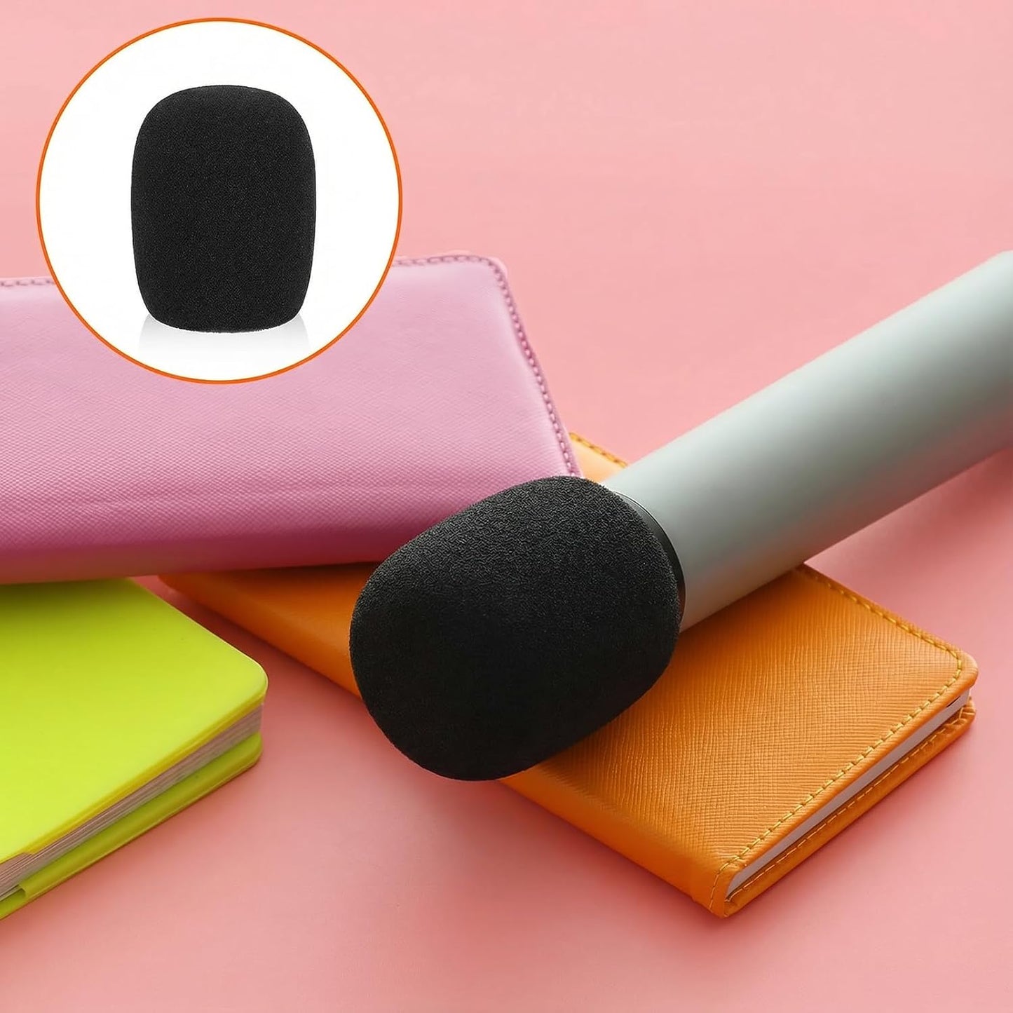 4 Pack Microphones Cover Soft Foam Mic Covers Microphone Foam Covers Microphone Windscreen Protection for Most Standard Handheld Microphones