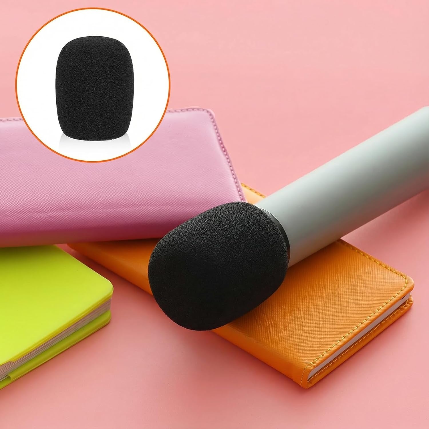 4 Pack Microphones Cover Soft Foam Mic Covers Microphone Foam Covers Microphone Windscreen Protection for Most Standard Handheld Microphones