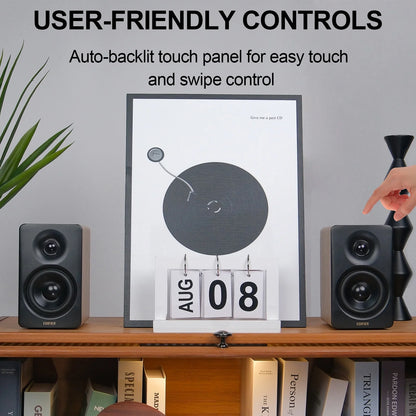 M60 Bluetooth Compact Desktop 2.0 Speakers - High Res - 66 Watts (Oak Brown)