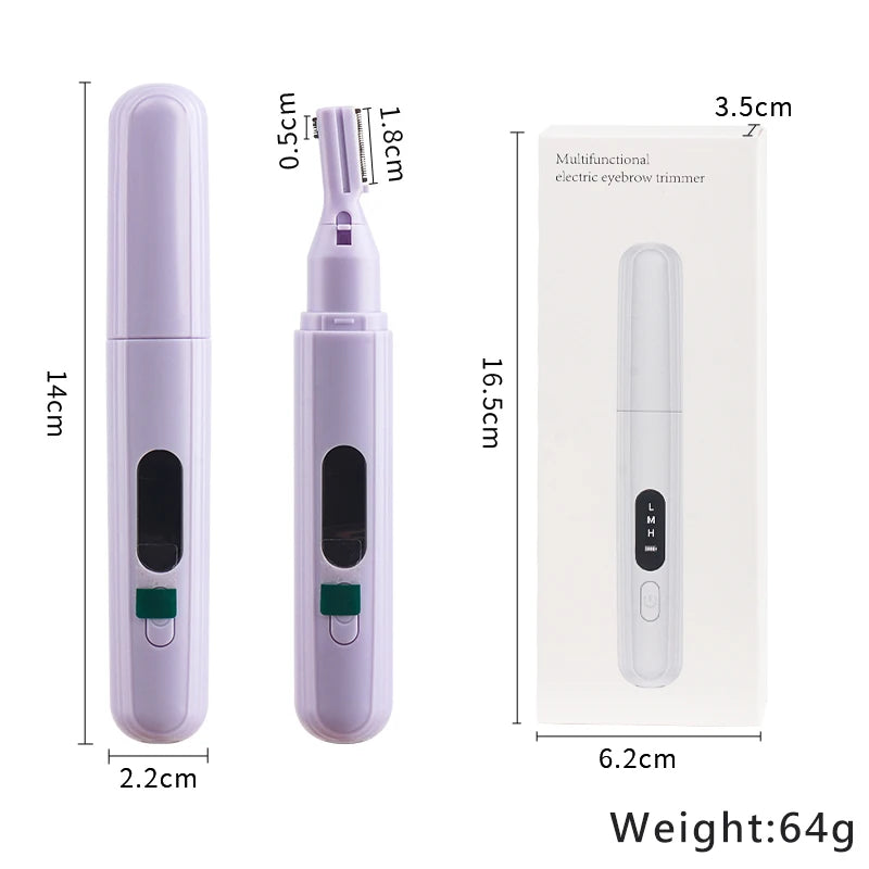 1Pcs Electric Eyebrow Trimmer Face Hair Remover Mini Portable Women Body Shaver Neck Lip Arms and Legs Hairs Removal Blade Razor