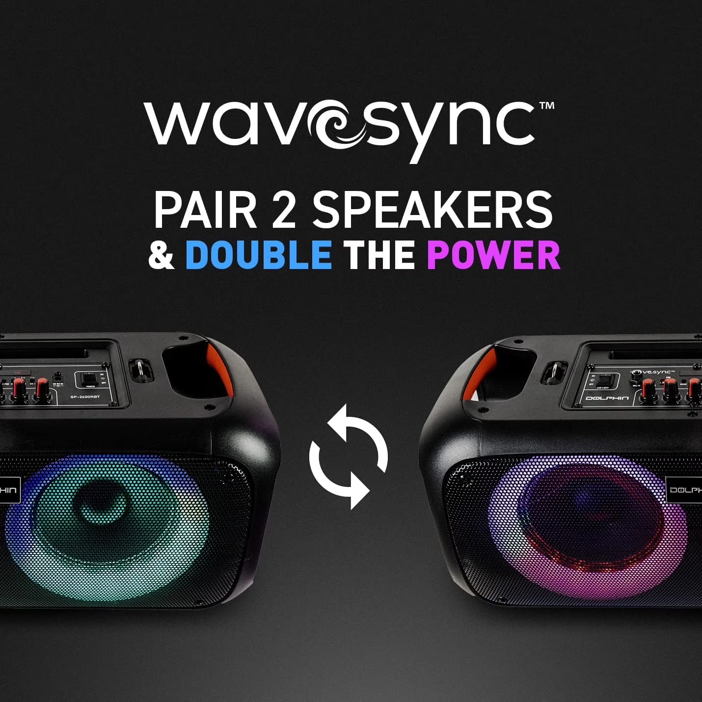 SP-2600RBT Boombox Speaker with Mic Input & Sound-Activated Light, Bluetooth & USB, Play Music Anywhere