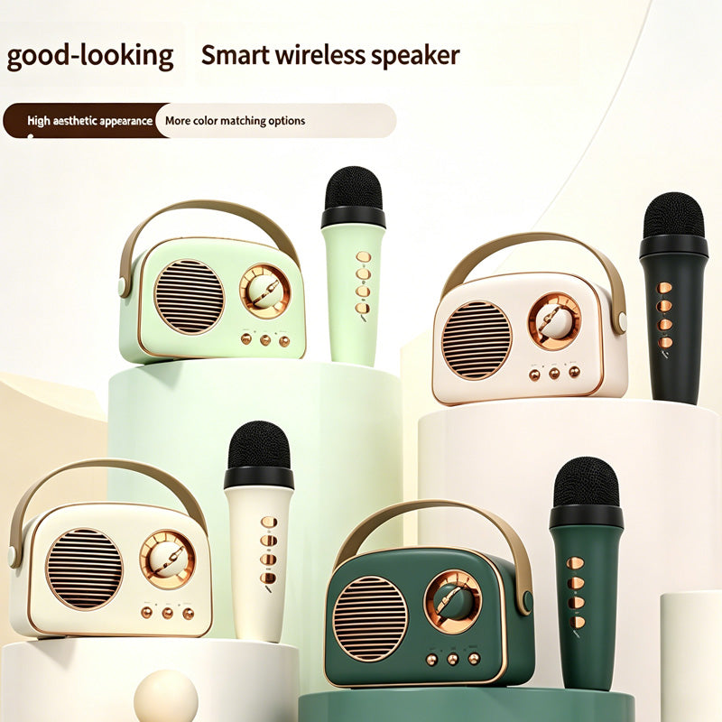 Mini Portable Karaoke Machine with Wireless Microphones