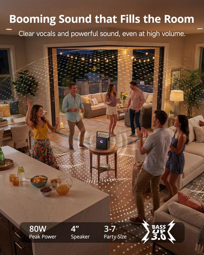 Karaoke Machine for Adults, with Lyrics Display Screen, 32GB Karaoke Tablet, 2 Wireless Microphones, Karaoke Speaker with Autotune EQ, Connect TV, Portable Karaoke System for Home Outdoor Party
