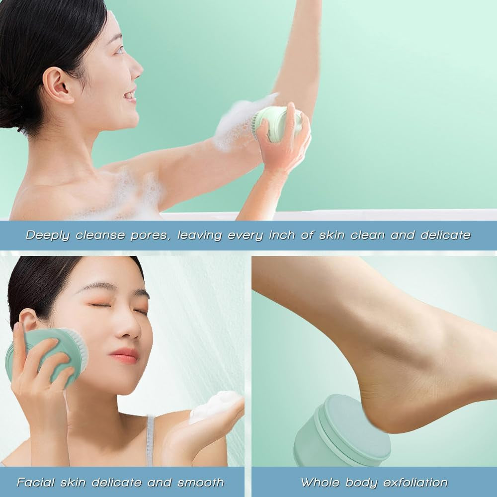 Electric Body Brush Back Scrubber for Shower, Ipx7 Waterproof Back Scrubber for Shower, Auto Spinning Exfoliating Massage Bath Brush Rechargeablerotating Body Brushes with 5 Brush Heads