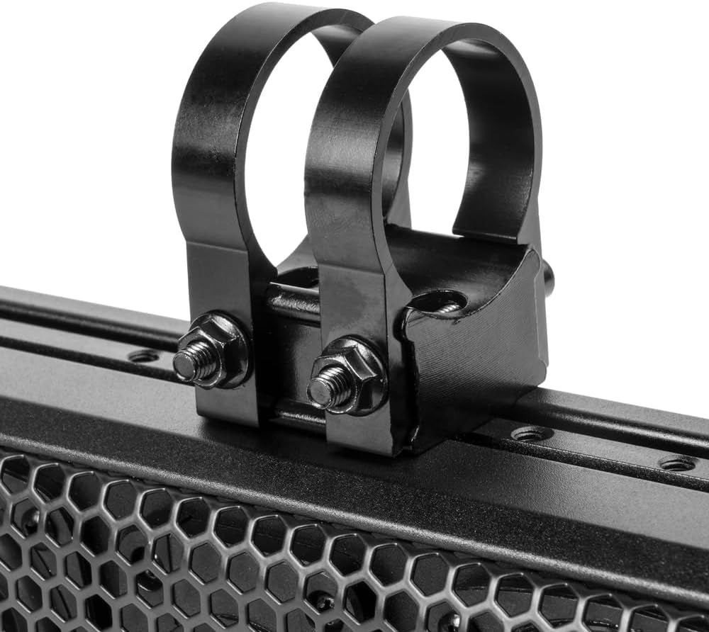 27" Amplified Bluetooth Soundbar Fits 1.5" - 2" Roll Bars | Weatherproof 500W Soundbar for Utv/Atv/Sxs/Golf Cart, 8-Speakers W/ RGB LED Lights, Remote Control & Preset Equalizer