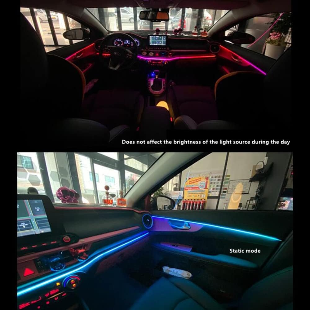 Car Interior Led Ambient Lighting, Symphony RGB Car LED Strip Light, 6 in 1 with 204 Inches Acrylic Fiber Optic, Multicolor Ambient Lighting Kits, Music Sync Rhythm,Sound Active Function
