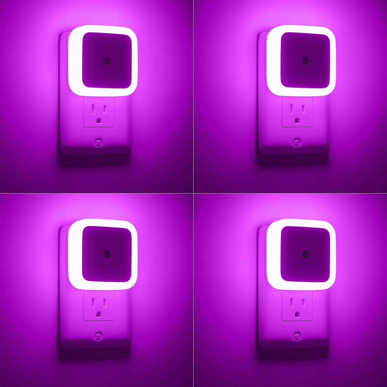Night Light, Night Lights Plug into Wall 4-Pack, Pink Plug in Night Light, Dusk to Dawn Night Lamp Led Night Lights for Bedroom, Bathroom, Hallway