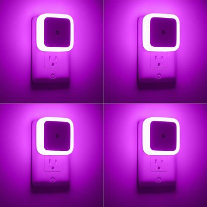 Night Light, Night Lights Plug into Wall 4-Pack, Pink Plug in Night Light, Dusk to Dawn Night Lamp Led Night Lights for Bedroom, Bathroom, Hallway