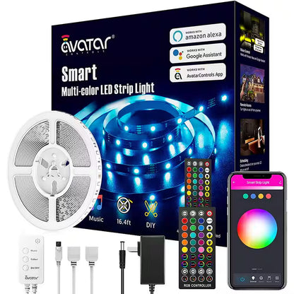 Smart 16.4 Ft. Wifi Dimmable Cuttable Color-Changing Plug-In Integrated LED Strip Light (1-Pack)