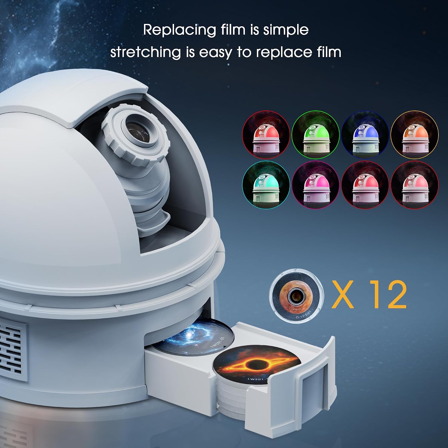 Galaxy Projector Night Light 12 in 1 Star Projector Night Light | Storage Case, Solar System Constellation Moon, LED Space Galaxy Lamp with Timer, for Kids Adults Bedroom Theater