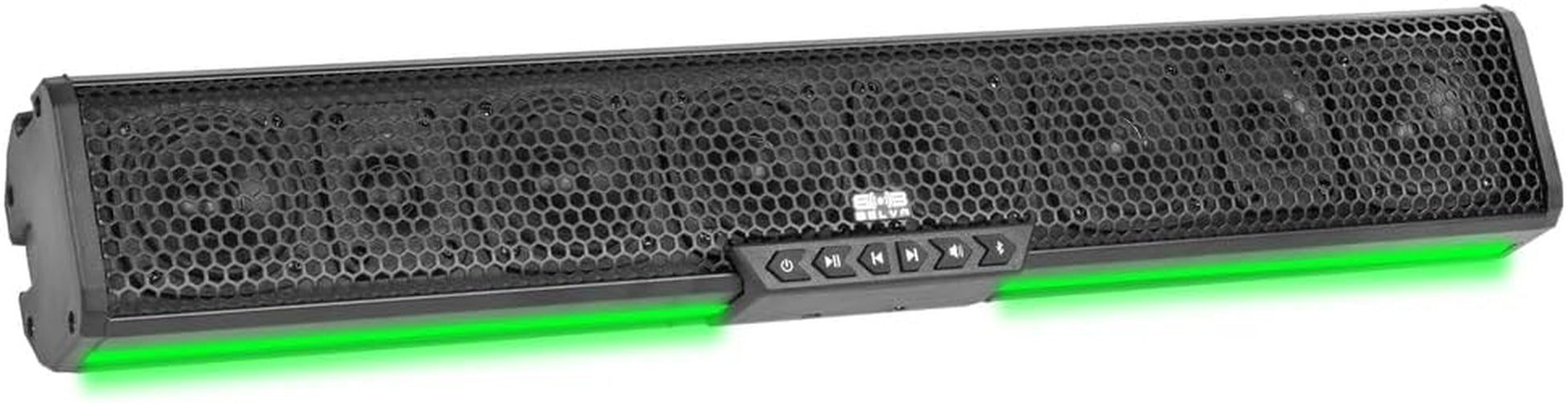 27" Amplified Bluetooth Soundbar Fits 1.5" - 2" Roll Bars | Weatherproof 500W Soundbar for Utv/Atv/Sxs/Golf Cart, 8-Speakers W/ RGB LED Lights, Remote Control & Preset Equalizer