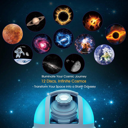 Galaxy Projector Night Light 12 in 1 Star Projector Night Light | Storage Case, Solar System Constellation Moon, LED Space Galaxy Lamp with Timer, for Kids Adults Bedroom Theater