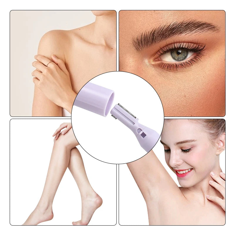 1Pcs Electric Eyebrow Trimmer Face Hair Remover Mini Portable Women Body Shaver Neck Lip Arms and Legs Hairs Removal Blade Razor