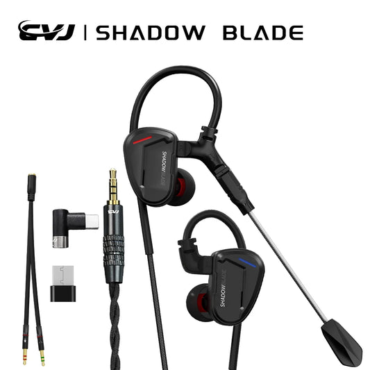 Shadowblade Hifi Earphone Extra 1DD+1 Vibration Unit 3 Interchangeable Tuning Nozzles 0.78Mm 2Pin Earphones Detachable Cable