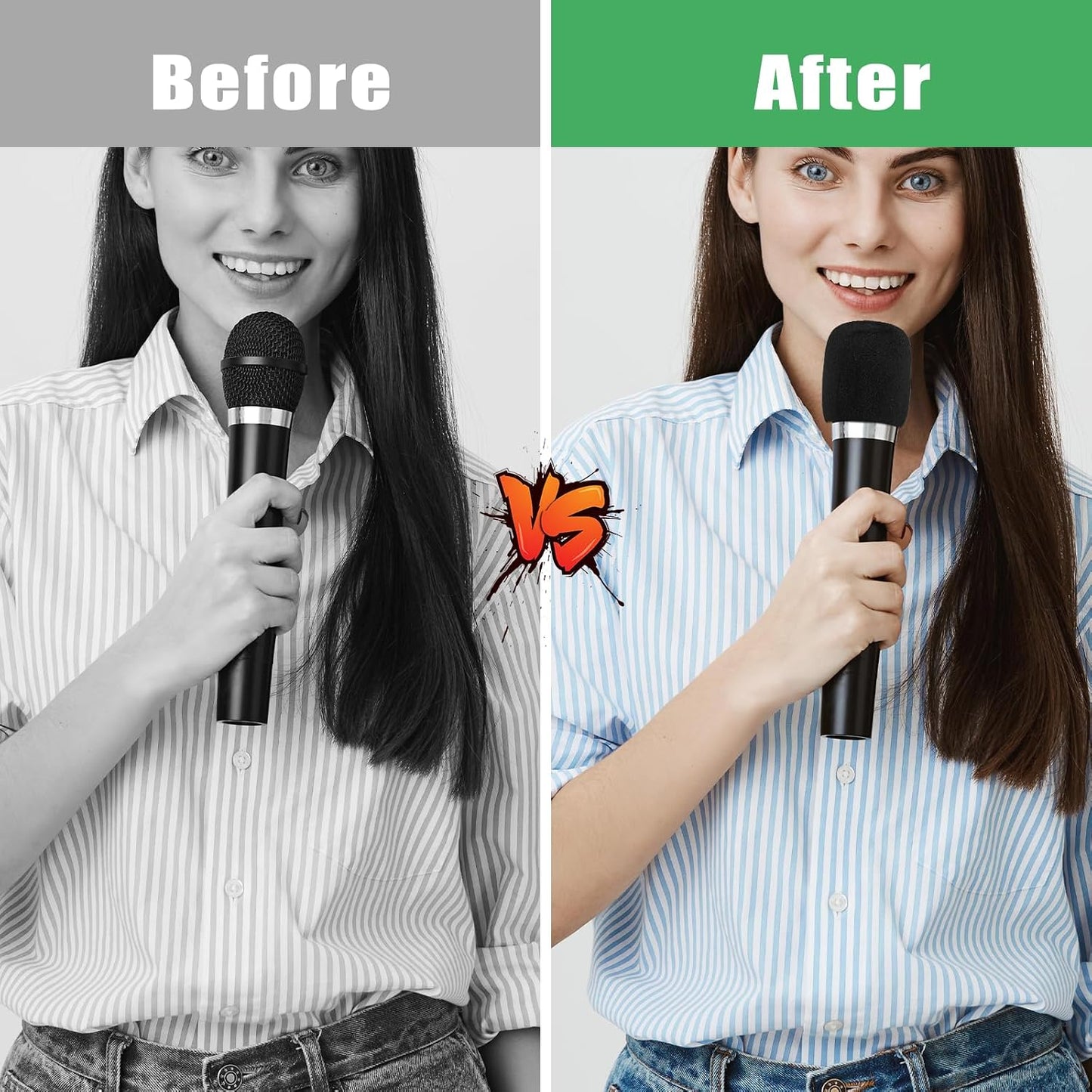 4 Pack Microphones Cover Soft Foam Mic Covers Microphone Foam Covers Microphone Windscreen Protection for Most Standard Handheld Microphones