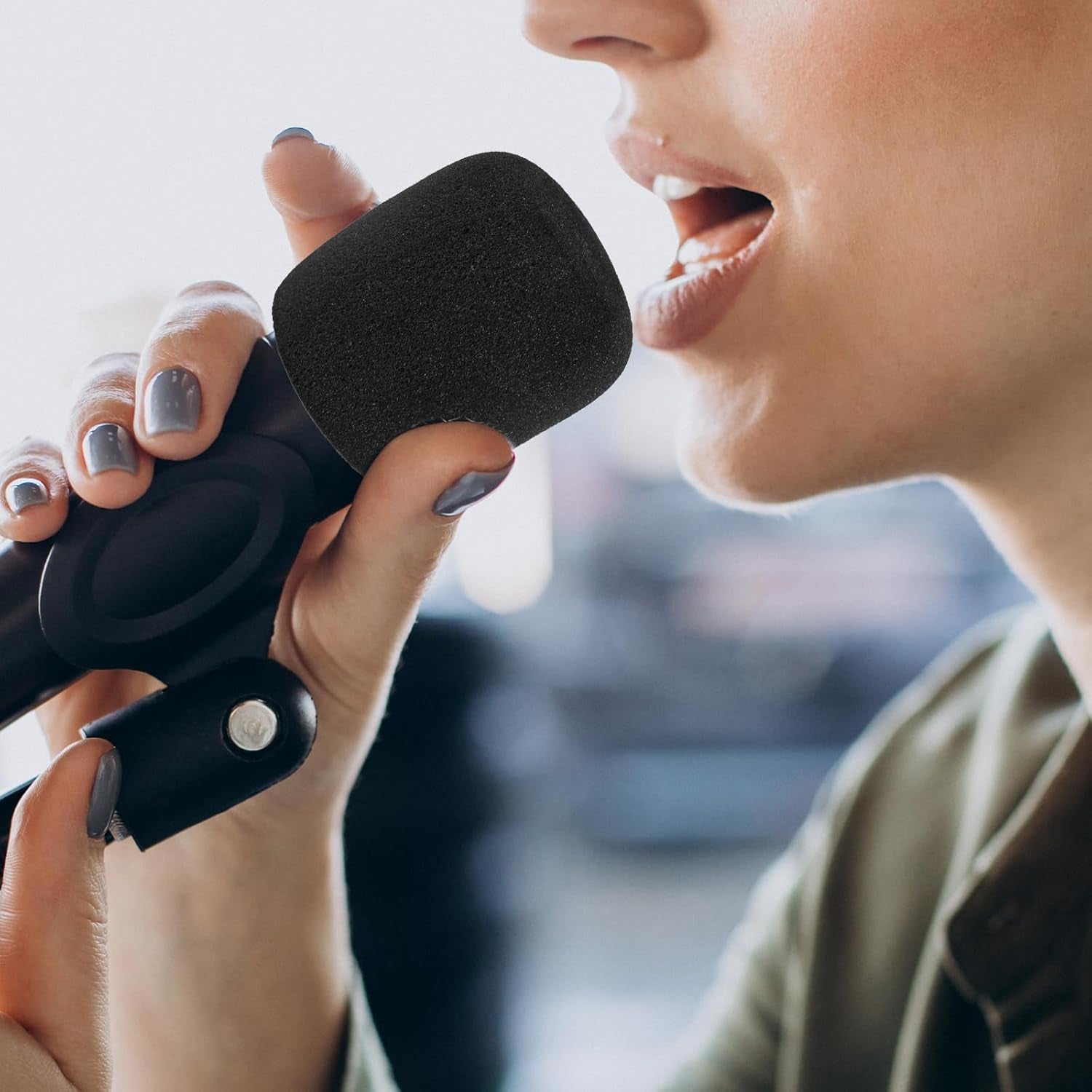 4 Pack Microphones Cover Soft Foam Mic Covers Microphone Foam Covers Microphone Windscreen Protection for Most Standard Handheld Microphones