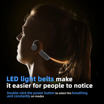 Open Ear Headphones, Air Conduction Headphones Bluetooth 5.4, Wireless Headphones with LED Beacon String, 10H Playtime, Sports Headphone for Running & Outdoor