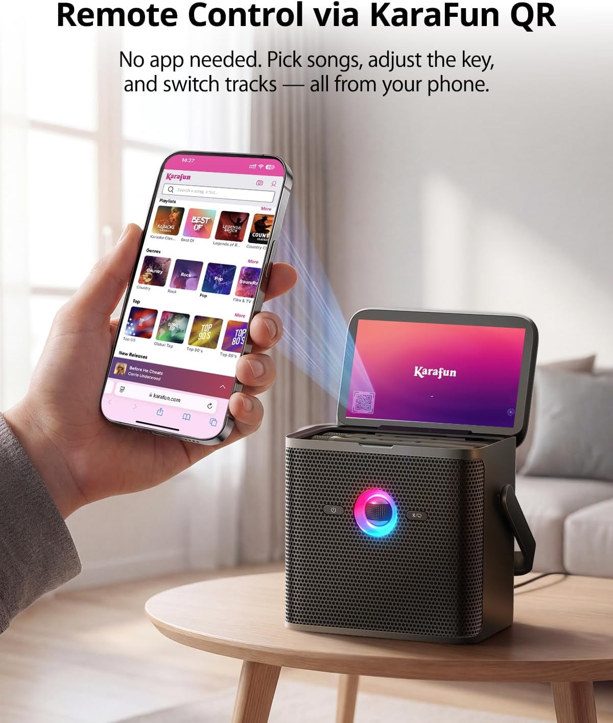 Karaoke Machine for Adults, with Lyrics Display Screen, 32GB Karaoke Tablet, 2 Wireless Microphones, Karaoke Speaker with Autotune EQ, Connect TV, Portable Karaoke System for Home Outdoor Party