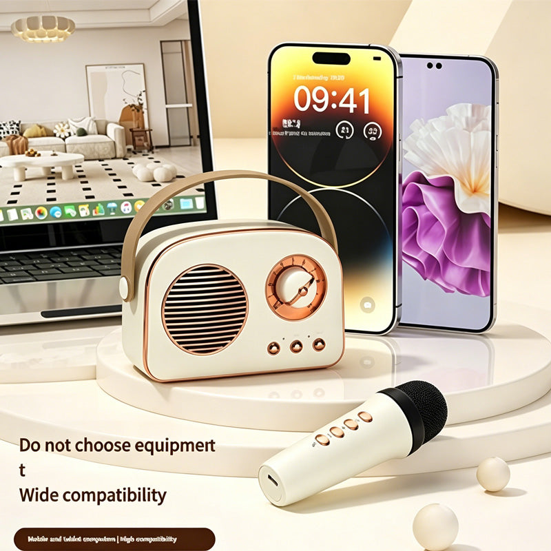Mini Portable Karaoke Machine with Wireless Microphones