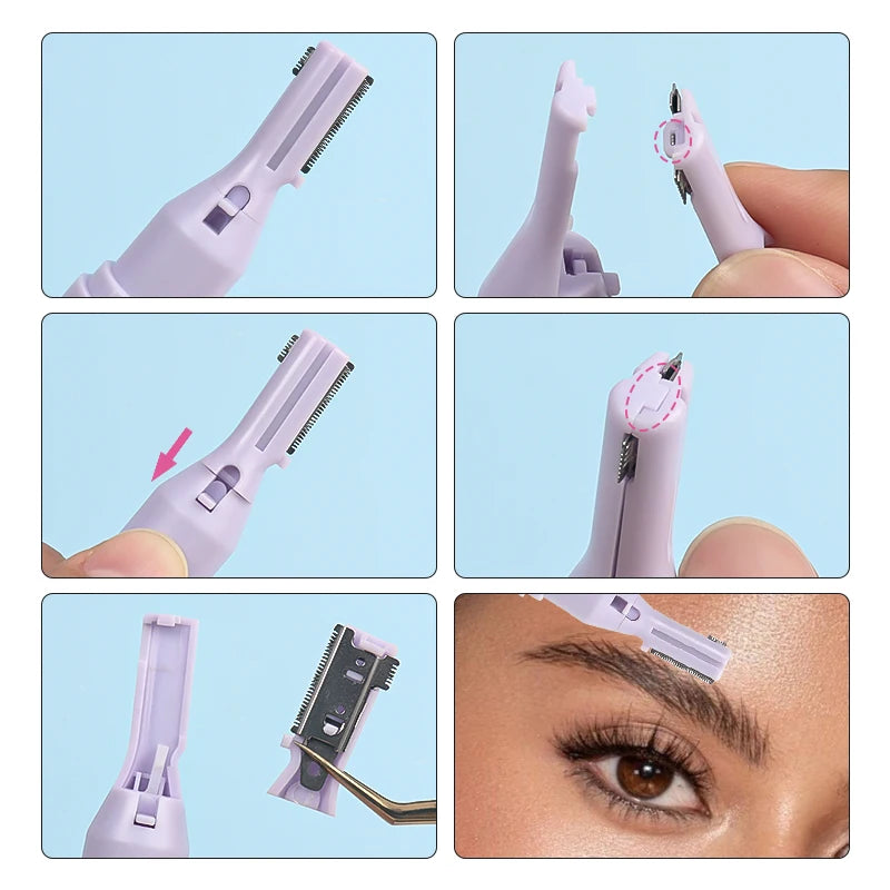 1Pcs Electric Eyebrow Trimmer Face Hair Remover Mini Portable Women Body Shaver Neck Lip Arms and Legs Hairs Removal Blade Razor