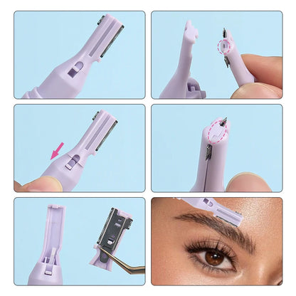 1Pcs Electric Eyebrow Trimmer Face Hair Remover Mini Portable Women Body Shaver Neck Lip Arms and Legs Hairs Removal Blade Razor