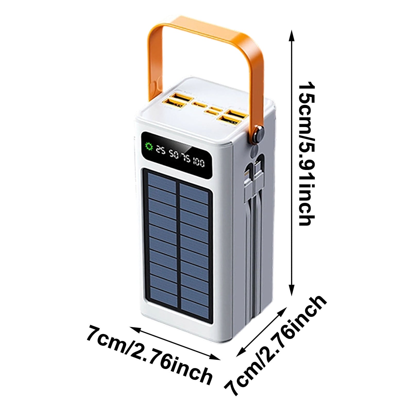 Solar Battery Bank - 120W Power Pack | 50000Mah External Survival Charger with Built in Light, 4 Outputs 3 Inputs for Mobile Devices, Hiking Backpacking Camping Road Trips Fishing Outdoor Adventures