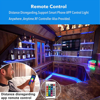 under Cabinet Lights RGB LED Light Bar Plug in for Shelf,Desk,Display Case Cabinets Lights,Color Changing Shelves Strip Lights Works with Alexa,Google,Smart App,Tv,Monitor Backlight,6Pcs