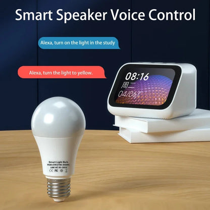 Tuya Smart Led Light Bulbs E27 B22 Wifi Bluetooth Smart Life Alexa Google Smartthings 15W RGB Lamp Spotlight Ampoules Bombilla