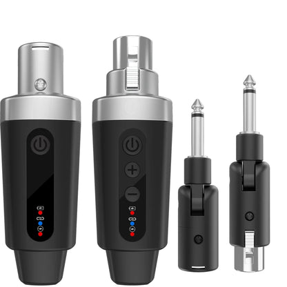 2.4G XLR Wireless Microphone System Transmitter and Receiver Suitable for Dynamic Microphones and 5V Condenser Microphones(M-04)