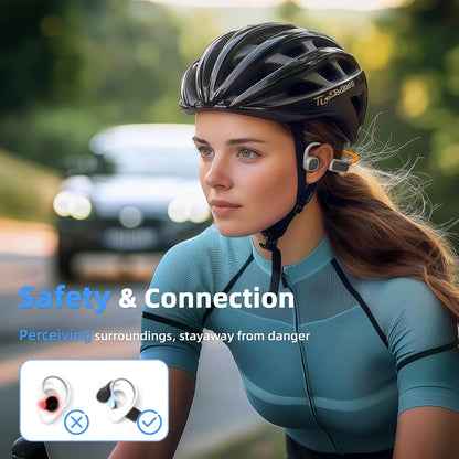Open Ear Headphones, Air Conduction Headphones Bluetooth 5.4, Wireless Headphones with LED Beacon String, 10H Playtime, Sports Headphone for Running & Outdoor