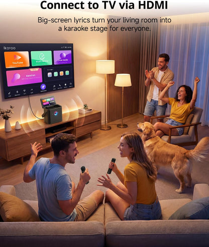 Karaoke Machine for Adults, with Lyrics Display Screen, 32GB Karaoke Tablet, 2 Wireless Microphones, Karaoke Speaker with Autotune EQ, Connect TV, Portable Karaoke System for Home Outdoor Party