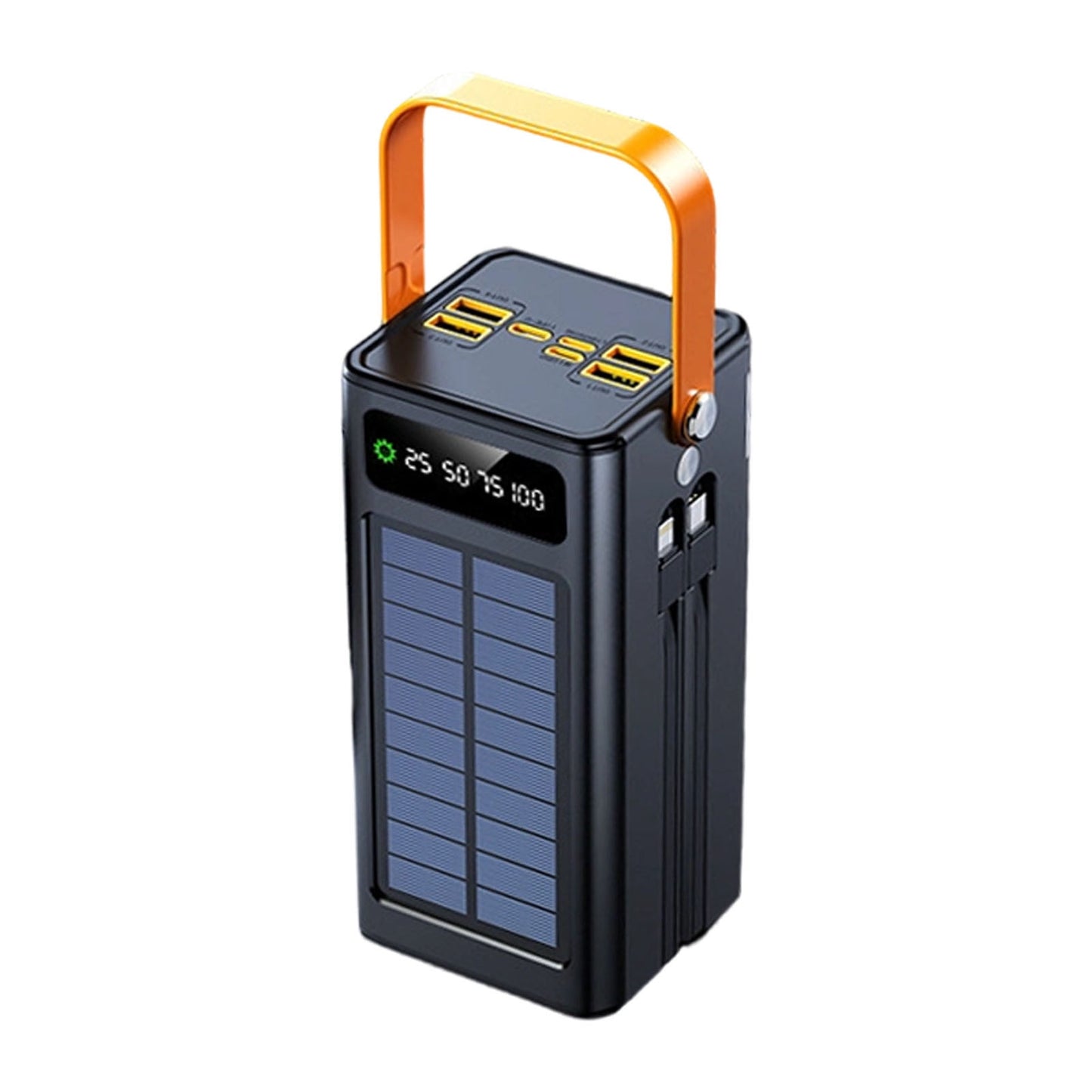 Solar Battery Bank - 120W Power Pack | 50000Mah External Survival Charger with Built in Light, 4 Outputs 3 Inputs for Mobile Devices, Hiking Backpacking Camping Road Trips Fishing Outdoor Adventures