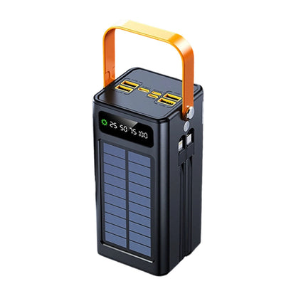 Solar Battery Bank - 120W Power Pack | 50000Mah External Survival Charger with Built in Light, 4 Outputs 3 Inputs for Mobile Devices, Hiking Backpacking Camping Road Trips Fishing Outdoor Adventures